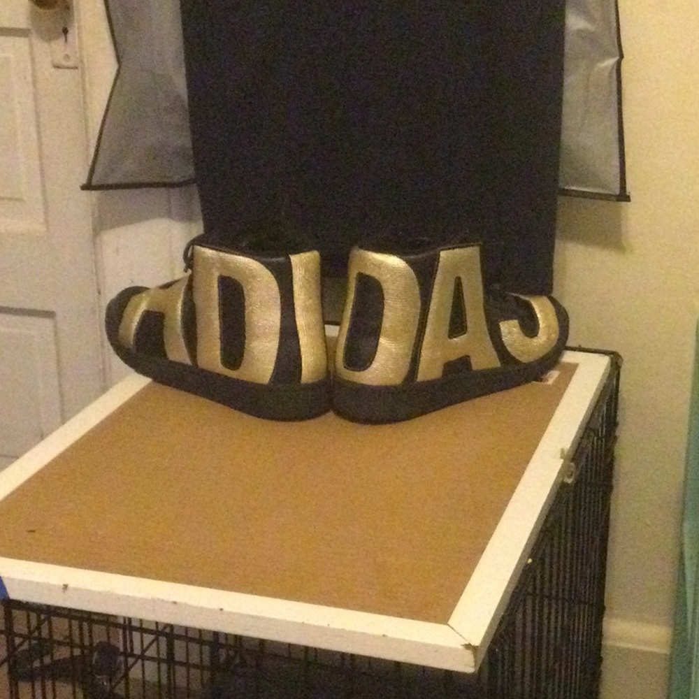 Adidas Jeremy Scott gold letter sneakers